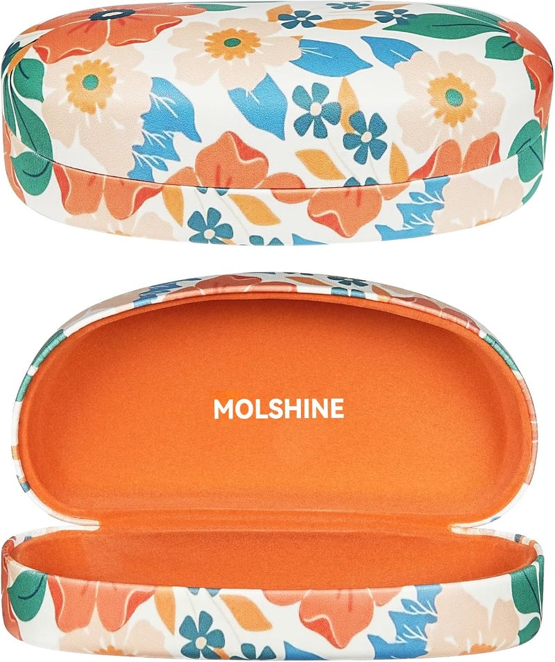 molshine Hard Shell Sunglasses Case,Classic Large Glasses Case for Sunglass, Eyeglasses with Cleaning Cloth, Pocket - Image 1